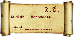 Kudlák Bernadett névjegykártya