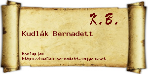 Kudlák Bernadett névjegykártya
