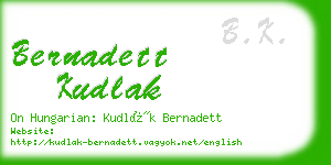 bernadett kudlak business card